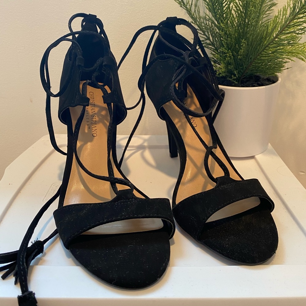 Never been worn Black strappy heels!!!!!!